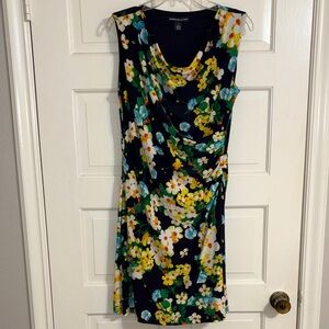 American Living Navy Floral Sheath Dress
